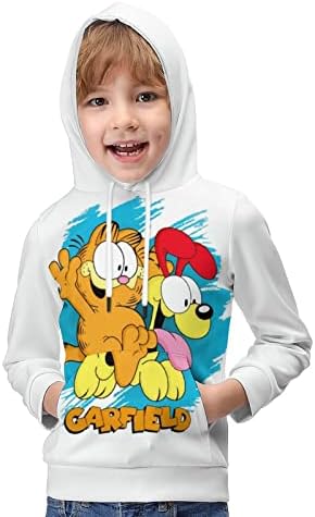 FIBITA Garfield 3D Anime Cartoon Printed Graphic Sweatshirts Pullover Hoodies Hooded Jumpers for Kids Boys Girls Best Gift for Kids