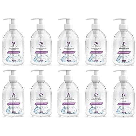 75% ALCOHOL HAND SANITIZER GEL 10 x 250ML BOTTLE WITH DISPENSER PUMP Cover