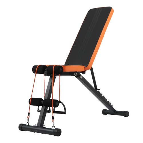 Banc de Musculation Pliable, Banc Musculation Complet Inclinable Réglable, Banc Abdominaux Entrainement Fitness Gymnastique à Domicile