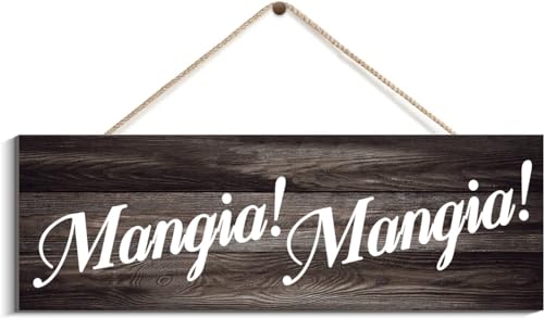 Rustic Hanging Wood Sign Italian Kitchen Kitchen Sign Mangia Mangia Italian 