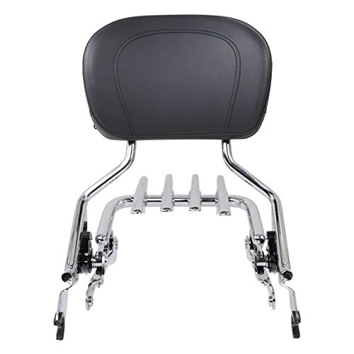 Aufer Chrome Detachable Upright Passenger Backrest Sissy Bar W/Pad Stealth Luggage Rack Mounting 4 Point Docking Hardware Kit Compatible With For Touring Road Street Electra Glide Road King 2014-2023 #TOP7