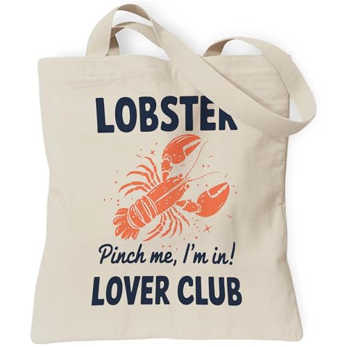 TOTEUSVIA Lobster Lover Gifts Tote Bag for Women, Cute Summer Canvas Bag, Seafood Grocery Bag