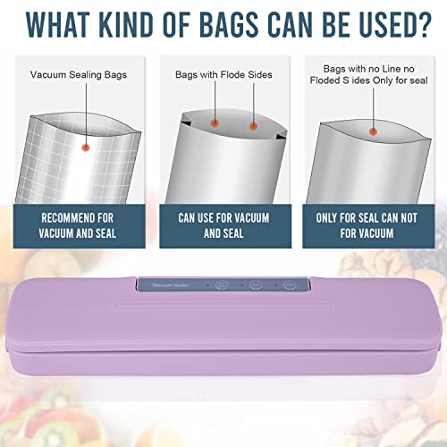 Image of Oriley QH-66-P Portable Vacuum Sealer Machine Air Sealing System Compact Design for Food Preservation with Buzzer Sound Bag cutter (Pink)