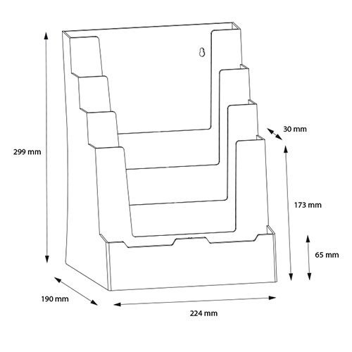 2 Stück A5 Flyerständer Aus Acryl - Kristallklar & Stabil Für Büro, Restaurant, Rezeption (15,5x8x17,7cm)