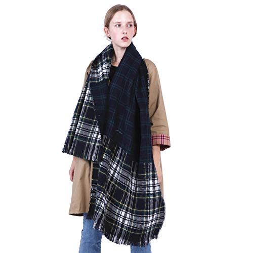 Écharpe plaid contre le froid hivernal, grand wrap épais contre les frissons de bureau