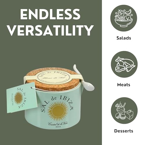 Sal De Ibiza Fleur de Sel, Ceramic Jar, 4.4-Ounce