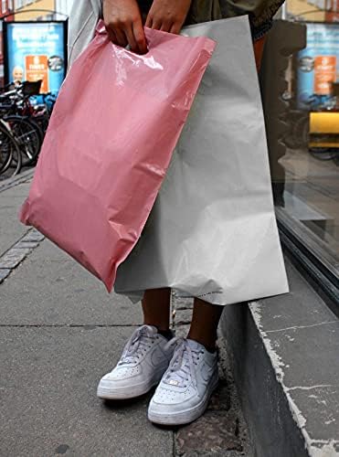 Miniatura 7 de APQ - Paquete de 500 bolsas de compras blancas con asa troquelada de 15 x 18 x 4 pulgadas de grosor, 1.25 mil. Bolsas de polietileno de baja