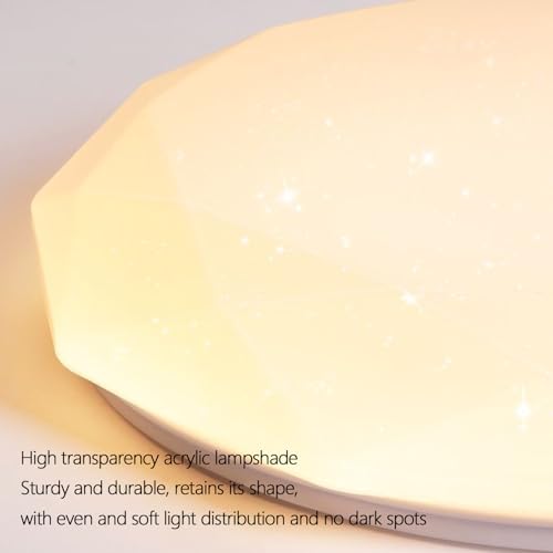 Plafonnier LED moderne dimmable 48cm blanc avec télécommande pour salon - 3