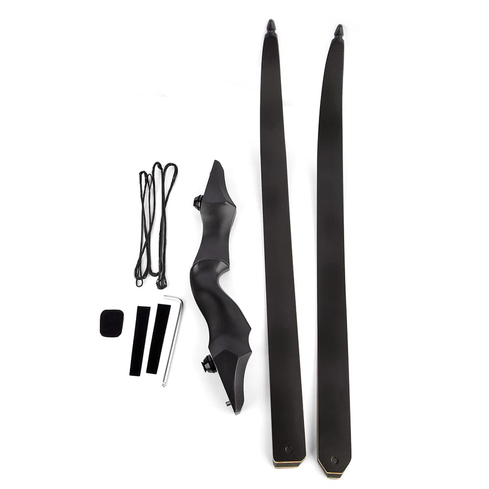 60" Jagd-Recurvebogen-Set für Erwachsene – 60 lbs Magnesiumlegierung Abnehmbarer Bogengriff, Rechtshänder, für Outdoor-Schießen