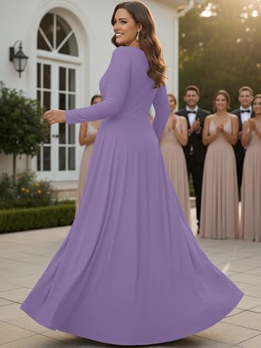 Image of KOH KOH Womens Long Sleeve Flowy Modest Elegant Evening Maxi Dress Gown
