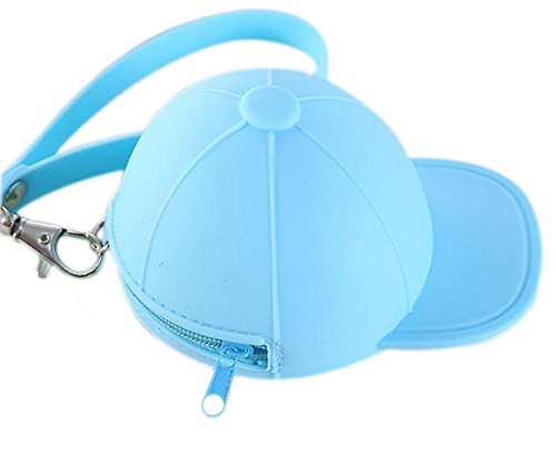 Wicemoon Gorra de Béisbol Forma Monedero Monedero de Silicona Mini Monedas Monedero Cambiar Bolso Azul