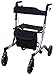 Price comparison product image Aidapt Grey Deluxe Ultra Lightweight Folding Four Wheeled Rollator (Eligible for VAT relief in the UK)