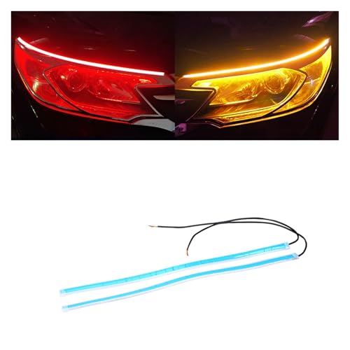 Luz Intermitentes 2 Luces LED DRL Circulación Diurna para Coche Tira Flexible E Impermeable Faros Delanteros para Coche Luces Freno Amarillas con Señal Giro Blanca 12V Señal Giro Espejo