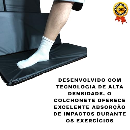 Colchonete Preto para Academia, Yoga, Pilates, Casa, Ar Livre, Acampamento 90x40x3cm, Espuma D23, Re