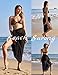 Ekouaer Sarong Swimsuit Coverup for Women Chiffon Long Beach Tie Wrap Skirt Sheer Scarf Bathing Suit Black One Size
