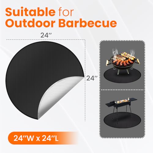 24'' Fire Pit Mat 5200, 4-Layer Fireproof Deck Protector, Fire Pit Accessories, Burn Barrel, Under Grill, BBQ, Patio Shield, Fire Retardant Base Pad for Outdoors by Hodufy - Image 7