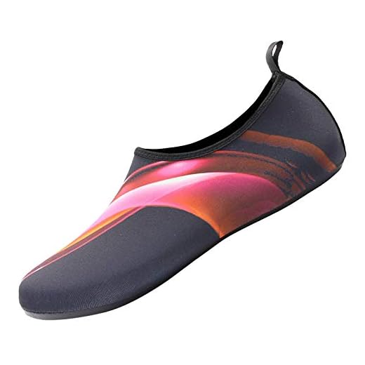 Aniywn Meias aquáticas femininas e masculinas de secagem rápida para praia, natação, surfe, ioga, exercícios, Vermelho, 42