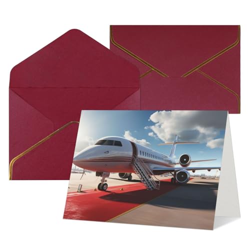 Lot de 12 cartes de vœux vierges Tapis Rouge avec enveloppes pour toutes les occasions