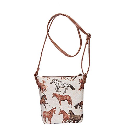 Signare Tapestry Small Crossbody Bag Sling Bag For Women With Running Horse Design (Sling-Rhor) #TOP4
