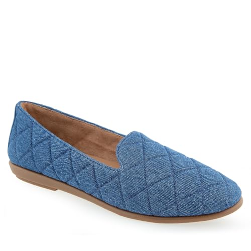 Aerosoles Womens Betunia Med Blue Quilted Denim 8 Medium
