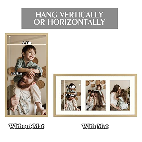 Golden State Art, 7X14 Metal Frame For Three 4X6 Picture - Gold Aluminum, 3-Opening Ivory Mat Color - Portrait Or Landscape Wall Mounting - Sturdy And Easy To Install - Real Glass Front (Gold) #TOP5