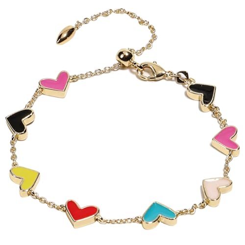 AICase Kpop Merch Heart Gold Bracelets Toys for Women Dupes Chain Bracelet in Multi Mix,Stackable Friendship Fashion Trendy Jewelry for Demon Hunters Cosplay Costume Birthday Gifts for MoM/Daughter