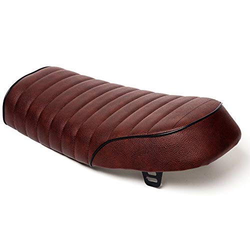 Triclicks Motorcycle Cafe Racer Seat Universal Flat Brat Vintage Saddle Seat For Honda Cb Yamaha Xj - Brown #TOP2