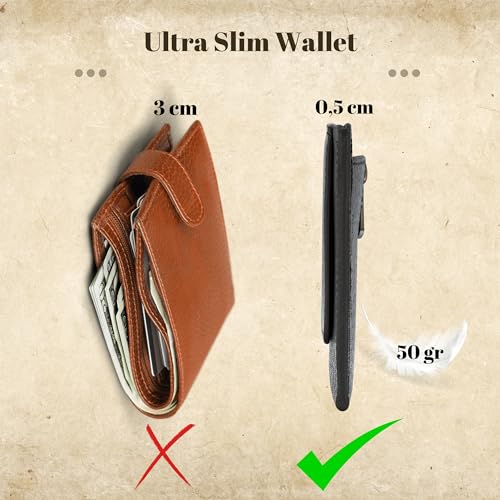 Bodesa Valore Portefeuille fin de qualité supérieure avec compartiment à monnaie - En cuir véritable - Protection RFID - Porte-cartes pour hommes et femmes - Petit portefeuille pour homme et femme, – vue 4