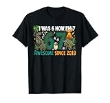 I was 6 Now Im 7 Dinosaur 6 7 Birthday Boys 7th Birthday T-Shirt