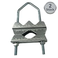 Premium X 2X Mastschelle Sat Mast Rohr Doppel Schelle Halter Stahl verzinkt Mastdoppelschelle bis 60mm Mast – Ansicht 3