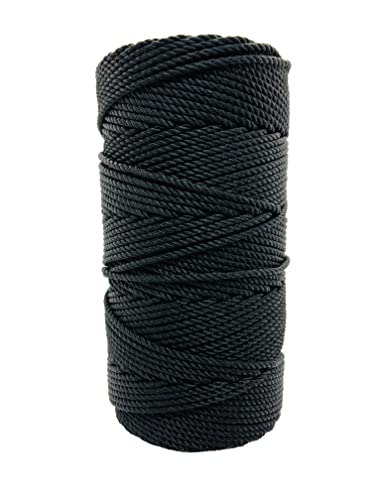 Twine by Design #36 3-Strand Twisted Rosary Twine - Excellent Quality Twine for Crafts, DIY Projects, Rosaries (Black)
