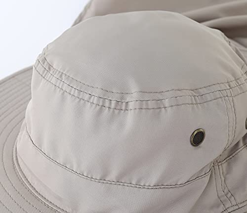 Home Prefer Mens Sun Hat With Neck Flap Quick Dry Uv Protection Caps Fishing Hat (Ash Grey) #TOP4