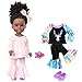 iBayda One-Piece 14.5 inch Black Girl African-American Washable Realistic Silicone Baby Doll with 2sets Clothes and One-Pair Shoes