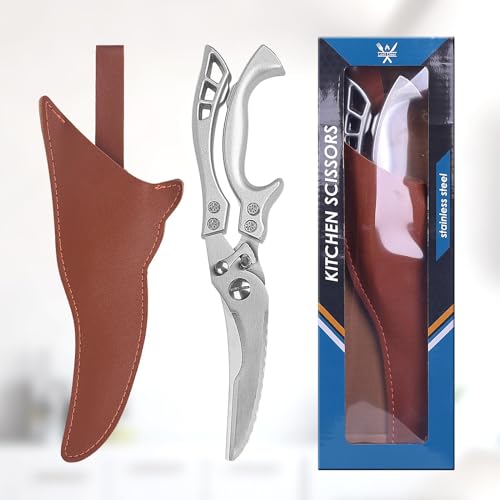Miniatura 6 de Lost Deer Tijeras Cocina Con Cierre De Seguridad Y Mecanismo De Resorte Para Cortar Carne, Huesos De Pollo, Pescado Y Verduras, Tijeras De Acero Inoxidable Para Huesos De Pollo Kd7
