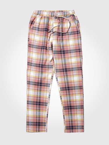 Men's Casual Cotton Flannel Plaid Drawstring Waist Pajamas Pants Sleepwear3