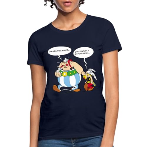 Spreadshirt Asterix & Obelix Speach Bubbles Women's T-Shirt Navy