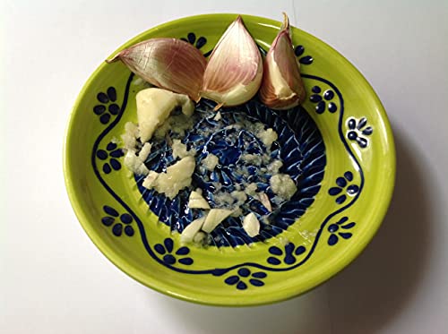 Miniatura 3 de Kaladia - Plato Rallador De Cerámica, Ideal Para Jengibre, Parmesano, Etc. - Diseño: Turquesa - Diámetro: 12 Cm - Hecho A Mano Y Pintado A Mano - Made In Spain