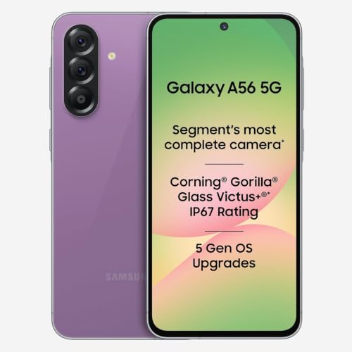 Image of Samsung Galaxy A56 5G (Awesome Violet Glow, 8GB, 256GB) with Other Offers