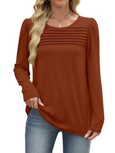 WIHOLL Long Sleeve Shirts for Women Crewneck Tops Tunic Fall Winter Sweatshirts 2025 Clothes4
