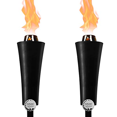 20lb Outdoor Propane Gas Tiki Style Torch - Easily Transform Your Place Into an Elegant Paradise with This Portable 71 inch Long Burning Torch Lighting That Will Compliment Any Yard, Pathway, Backyard