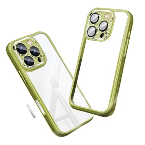 Damesine iPhone 16 ProMax�p�P�[�X �N���A�w�ʃV���R�����ϏՌ� ����~�� �J�����R���g���[���{�^���t�� �L���L���ȃJ�����J�o�[���E�\ �y�� �h�o�l�b�g �I�V�����Ȃ����ӂ���16�v���}�b�N�X�P�[�X�A�{�J�h�O���[��