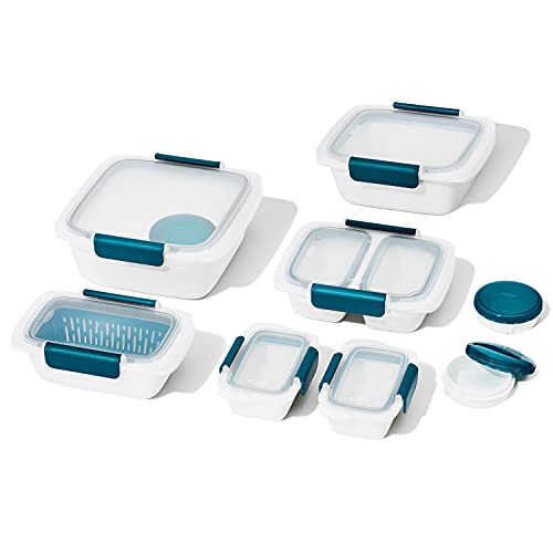 Oxo Good Grips Prep & Go 20 Piece Set | Leakproof Food Storage | Ideal For Leftovers, Meal Prep And Work Lunches | Bpa Free | Microwave Safe | Dishwasher Safe | Freezer Safe | Odor And Stain Resistant #TOP10