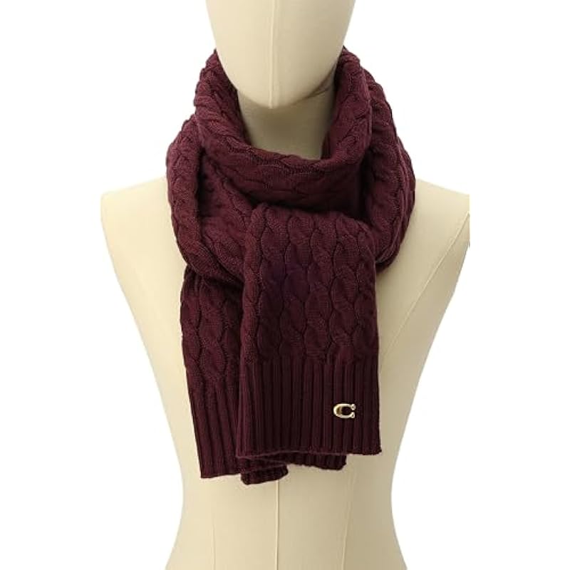 Cable Knit Scarf Oxblood One Size 상세이미지 6