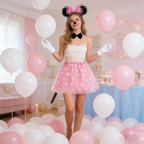 Yi'antai Costume de Souris pour Femme, Deguisement Mouse Femme, Costume de Mini Souris avec Tutu Rouge, Serre-Tête Mini Souris, Costume Adulte pour Carnaval, Fête Costumée (C) – vue 7