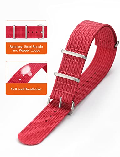 Image of TACTICAL FROG Nylon Watch Band 18mm 19 mm 20mm 22 mm 24 mm, Waterproof Military Watch Straps Replacement for Men Women, With Stainless Steel Buckle