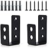 2 x 4 Door Barricade Brackets, Windspeed Barricade Door Bracket Heavy Duty Door Security Holder Bracket - House Gate Garage Barn Shed, Black