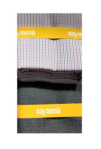 Image of Raymond Men's Striped Cotton Formal Shirt & Trouser fabric, Check Pattern, Premium Business Wear