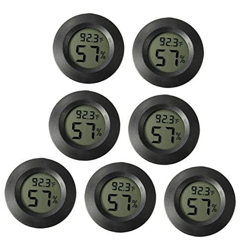 VANZACK Digital Thermohygrometer for Aquarium 7pcs Mini Hygrometer and Thermometer for Reptile Tank