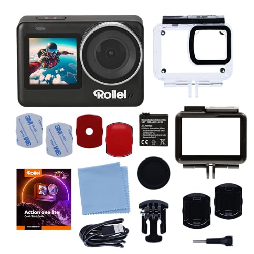 Rollei Action One Lite: Deine Action, Deine Perfektion! Erfasse 4K-Video, 20MP-Fotos mit 2 Displays, Bildstabilisierung und kreativen Modi. Touchscreen- und App-Steuerung für mühelose Aufnahmen!