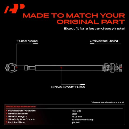 A-Premium Rear Drive Shaft Assembly Compatible with GMC, Chevrolet [4WD] by A-Premium - Used condition - Image 3